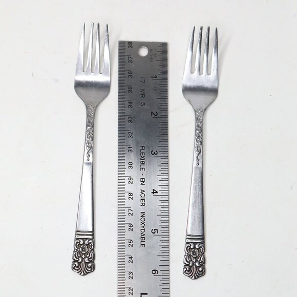 Vintage Ornate Levco Stainless Steel Forks (set of 2) - Japan Floral Cutlery - Picture 3 of 8